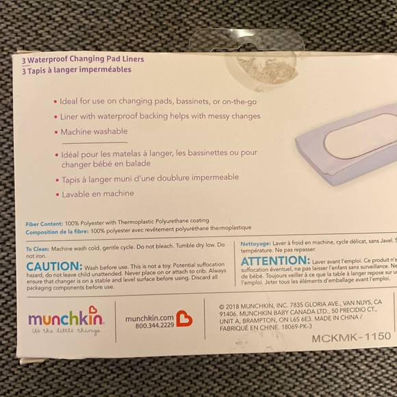 Munchkin waterproof changing pads set of 3 - Picture 6 of 6